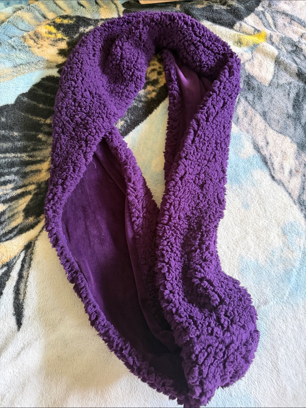 Cozy Plush Sherpa Infinity Scarf in Deep Purple